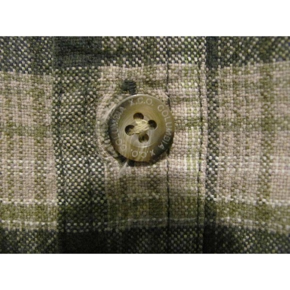 Columbia Mens XL Sportswear Co X.C.O. Green Khaki Plaid Camp Fish Hunt Shirt - Picture 5 of 9